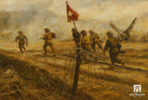 Bộ Đội Xung Phong Ở Điện Biên Phủ - Acrylic 45 x 60cm HV12