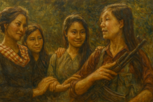 Các Nữ Du Kích Miền Nam - Acrylic 45 x 60cm HV26