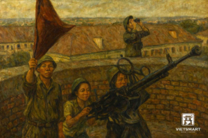 Hà Nội Trực Chiến Phòng Không - Acrylic 45 x 60cm HV18