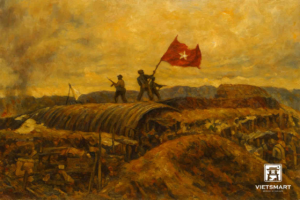 Lá Cờ Tung Bay Trên Hầm De Castries - Acrylic 45 x 60cm HV22