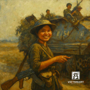 Nữ Chiến Sĩ Giải Phóng Quân - Sơn dầu 60 x 70cm HV25