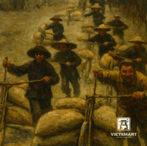 Tiếp Tế Cho Chiến Dịch Điện Biên Phủ - Acrylic 40 x 40cm HV17