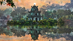 "Tháp Rùa Ở Hồ Gươm 2" | 60 x 90cm | Acrylic