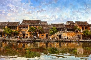 "Phố Cổ Hội An Bên Sông" | 45 x 60cm | Sơn dầu