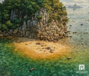 "Hòn Núi Và Bãi Biển Vịnh Hạ Long" | 60 x 70cm | Sơn dầu