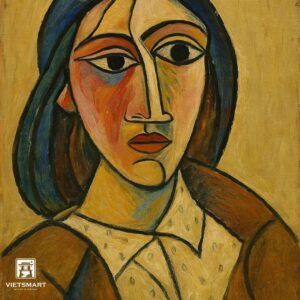 Tranh Nghệ thuật "Chân Dung Một Người Phụ Nữ" VIETSMART ART - Sơn dầu 60 x 70cm