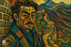 Tranh Nghệ thuật "Người Đàn Ông Đứng Ở Vạn Lý Trường Thành" VIETSMART ART - Acrylic 45 x 60cm