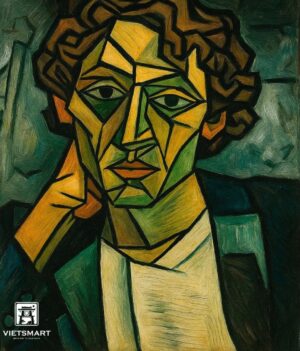 Tranh Nghệ thuật "Người Đàn Ông Mặc Véc Xanh" VIETSMART ART - Sơn dầu 60 x 90cm
