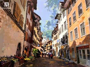 Phố Cổ Ở Zurich, Thụy Sỹ 3-Acrylic 45 x 60cm-TS_PCOZTS3_CT