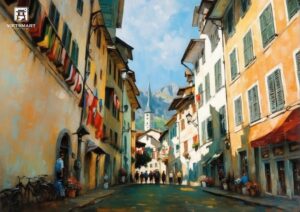 Phố Cổ Ở Zurich, Thụy Sỹ - Acrylic 45 x 60cm - TS_PCOZTS_RO