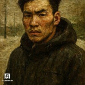 Tranh Nghệ thuật "Chân Dung Một Người Đàn Ông Châu Á" VIETSMART ART - Acrylic 60 x 70cm