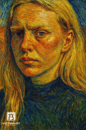 Tranh Nghệ thuật "Chân Dung Một Người Phụ Nữ Tóc Vàng" VIETSMART ART - Acrylic 60 x 90cm