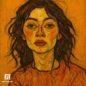 Tranh Nghệ thuật "Chân Dung Một Người Phụ Nữ" VIETSMART ART - Sơn dầu 60 x 70cm