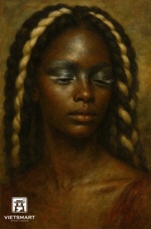 Tranh Nghệ thuật "Cô Gái Da Màu" VIETSMART ART - Sơn dầu 60 x 90cm