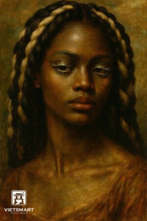 Tranh Nghệ thuật "Cô Gái Da Màu" VIETSMART ART - Acrylic 60 x 90cm