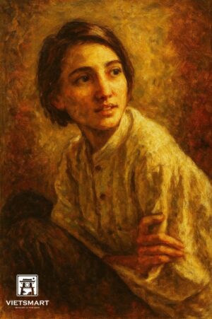 Tranh Nghệ thuật "Cô Gái Lãng Mạn" VIETSMART ART - Sơn dầu 60 x 90cm