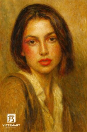 Tranh Nghệ thuật "Cô Gái Má Hồng" VIETSMART ART - Acrylic 60 x 90cm