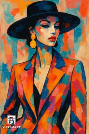 Tranh Nghệ thuật "Cô Gái Thời Trang" VIETSMART ART - Acrylic 60 x 90cm