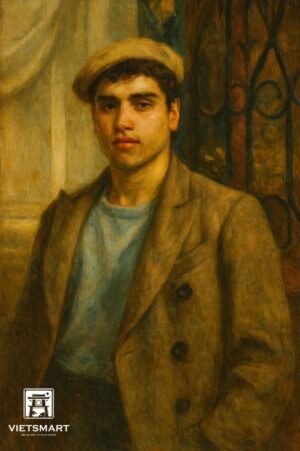 Tranh Nghệ thuật "Chàng Trai Đội Mũ Nồi" VIETSMART ART - Acrylic 45 x 60cm