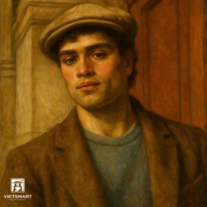 Tranh Nghệ thuật "Chàng Trai Đội Mũ" VIETSMART ART - Acrylic 60 x 70cm
