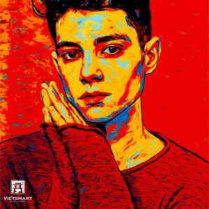 Tranh Nghệ thuật "Chàng Trai Màu Đỏ" VIETSMART ART - Sơn dầu 60 x 70cm