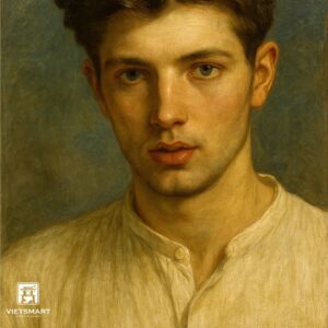 Tranh Nghệ thuật "Chàng Trai Mắt Xanh" VIETSMART ART - Sơn dầu 60 x 70cm