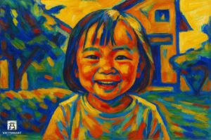 Tranh Nghệ thuật "Em Bé Cười" VIETSMART ART - Acrylic 45 x 60cm