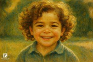 Tranh Nghệ thuật "Một Cậu Bé Tóc Xoăn" VIETSMART ART - Acrylic 45 x 60cm