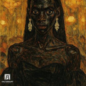 Tranh Nghệ thuật "Một Người Mẫu Da Màu" VIETSMART ART - Acrylic 60 x 70cm