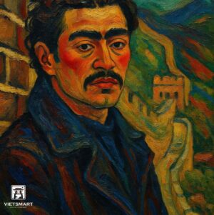 Tranh Nghệ thuật "Người Đàn Ông Đứng Bên Vạn Lý Trường Thành" VIETSMART ART - Acrylic 60 x 70cm
