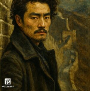 Tranh Nghệ thuật "Người Đàn Ông Đứng Bên Vạn Lý Trường Thành" VIETSMART ART - Acrylic 60 x 70cm