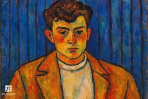 Tranh Nghệ thuật "Người Đàn Ông Mặc Áo Véc Màu Cam" VIETSMART ART - Sơn dầu 60 x 90cm