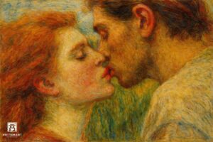 Tranh Nghệ thuật "Nụ Hôn" VIETSMART ART - Sơn dầu 60 x 90cm