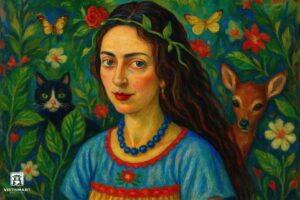 Tranh Nghệ thuật "Người Phụ Nữ Áo Xanh" VIETSMART ART - Sơn dầu 60 x 90cm