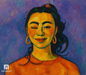 Tranh Nghệ thuật "Người Phụ Nữ Cười" VIETSMART ART - Acrylic 60 x 70cm