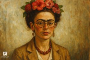 Tranh Nghệ thuật "Người Phụ Nữ Đeo Kính Gọng Tròn" VIETSMART ART - Acrylic 45 x 60cm