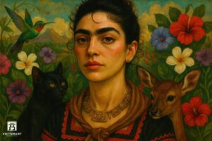 Tranh Nghệ thuật "Người Phụ Nữ Và Đôi Mắt Nâu" VIETSMART ART - Sơn dầu 60 x 90cm