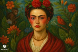 Tranh Nghệ thuật "Nàng Thơ Của Frida Kahlo" VIETSMART ART - Sơn dầu 60 x 90cm