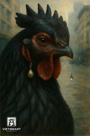 Tranh Nghệ thuật "Gà Bá Đạo" VIETSMART ART - Acrylic 45 x 60cm