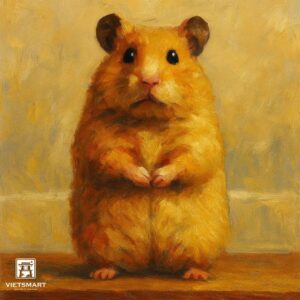 Tranh Nghệ thuật "Một Chú Chuột Hamster" VIETSMART ART - Acrylic 40 x 40cm