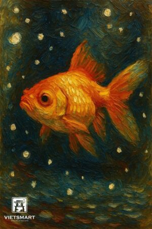 Tranh Nghệ thuật "Một Chú Cá Vàng" VIETSMART ART - Acrylic 45 x 60cm