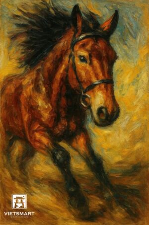 Tranh Nghệ thuật "Ngựa Phi" VIETSMART ART - Acrylic 45 x 60cm