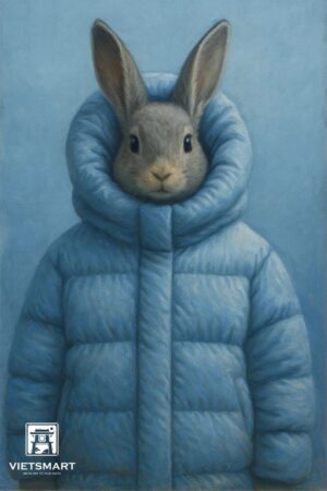 Tranh Nghệ thuật "Thỏ Xanh" VIETSMART ART - Acrylic 45 x 60cm