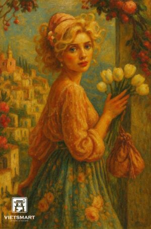 Tranh Nghệ thuật "Cô Gái Hy Lạp" VIETSMART ART - Acrylic 45 x 60cm