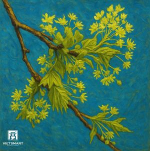 Tranh Nghệ thuật "Hoa Vàng Trên Nền Trời Xanh" VIETSMART ART - Acrylic 40 x 40cm