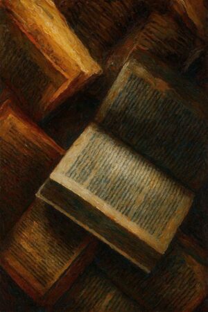 Tranh Nghệ thuật "Những Cuốn Sách Mở" VIETSMART ART - Sơn dầu 45 x 60cm