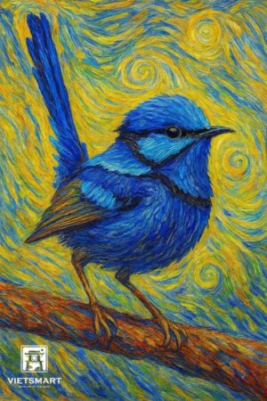 Tranh Nghệ thuật "Con Chim Xanh" VIETSMART ART - Acrylic 45 x 60cm