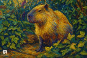 Tranh Nghệ thuật "Chuột Nước Capybara Ở Trong Rừng" VIETSMART ART - Acrylic 45 x 60cm