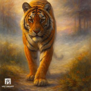 Tranh Nghệ thuật "Một Chú Hổ" VIETSMART ART - Sơn dầu 60 x 70cm