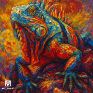 Tranh Nghệ thuật "Một Chú Thằn Lằn" VIETSMART ART - Acrylic 40 x 40cm